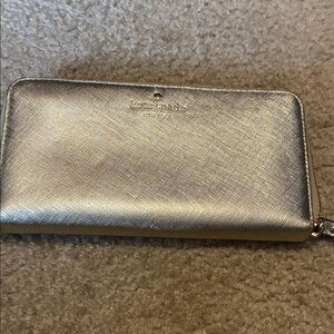 kate spade Metallic Gold Zip-Around Wallet